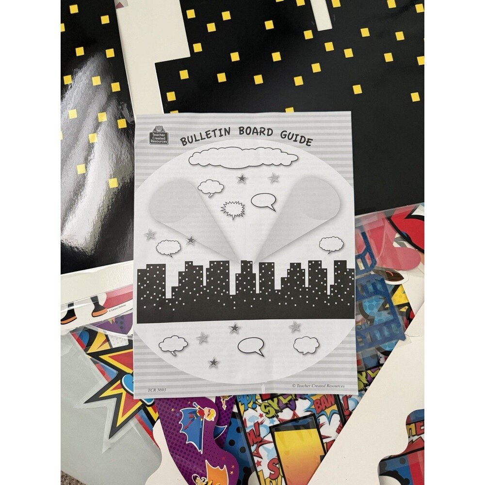 Superhero Bulletin Board Display Borders Calendar TCR Pre-K K 1st Grade Teacher